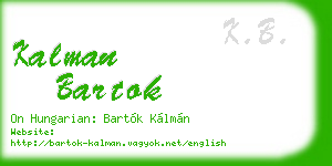kalman bartok business card